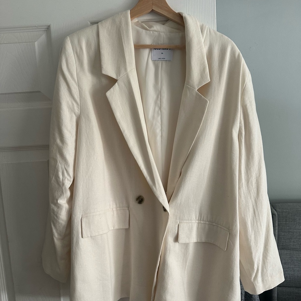 Old Navy Cream Blazer Professional Suit Jacket